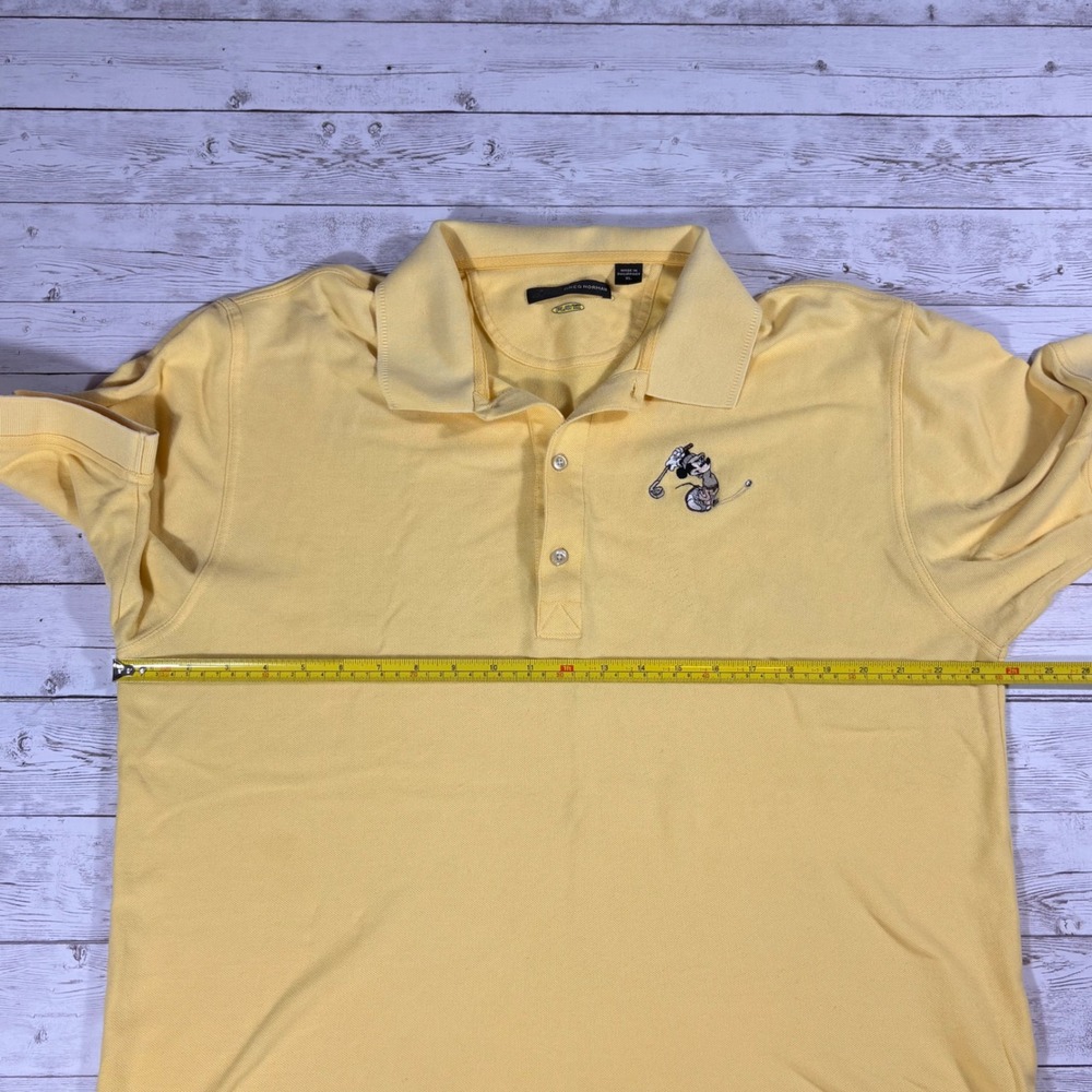 Greg Norman Mickey Mouse Golf Polo Shirt Mens XL Yellow Play Dry Pique Disney - Picture 11 of 15